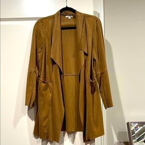 Max Studio Tan suede Jacket Lightweight Casual